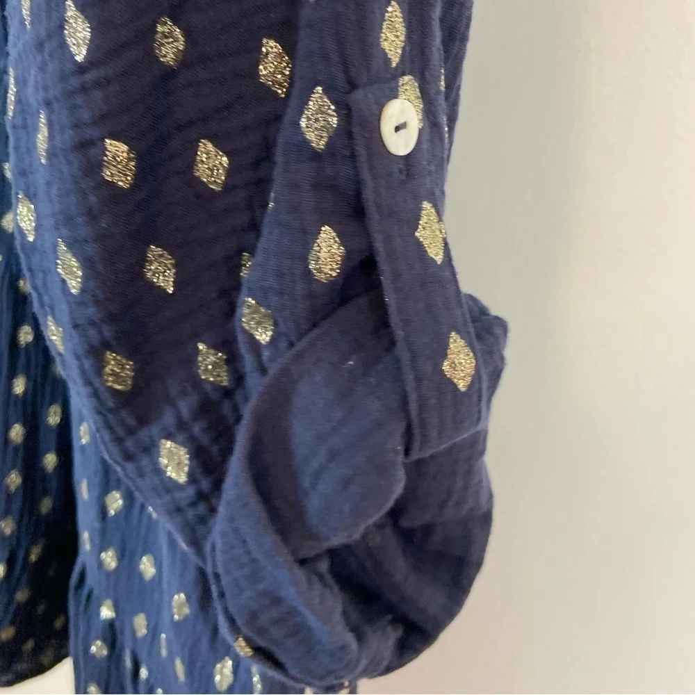 NWT KACTUS GLITTER PRINT COTTON BOHEMIAN BOHO MINI DRESS